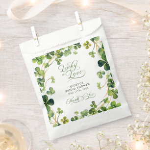 Sachets En Papier Chanceux en amour Baby Shower Vert Remerciements