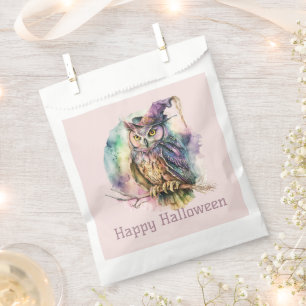Sachets En Papier Chapeau de sorcière de hibou Pastel Joyeux Hallowe
