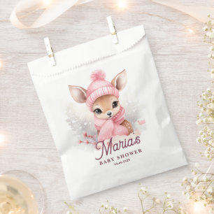 Sachets En Papier Chapeau rose d'hiver écharpe cerf fille Fête