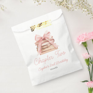 Sachets En Papier Chapitre deux nœud rose livres fête d'anniversaire