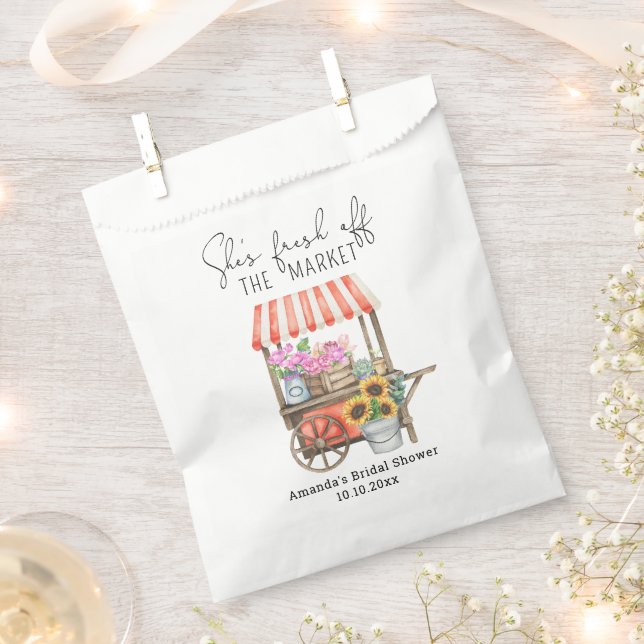 Sachets En Papier Chariot de fleurs pour la douche de la mariée  (Coupé)