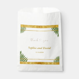 Sachets En Papier Charmante Ferme Feuille Mariage or Foil Custom