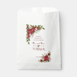 Sachets En Papier Charme Noël Rouge Blanc Poinsettia Frame Mariage