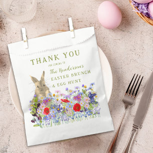 Sachets En Papier Chasse aux œufs de brunch de Pâques Lapin floral M