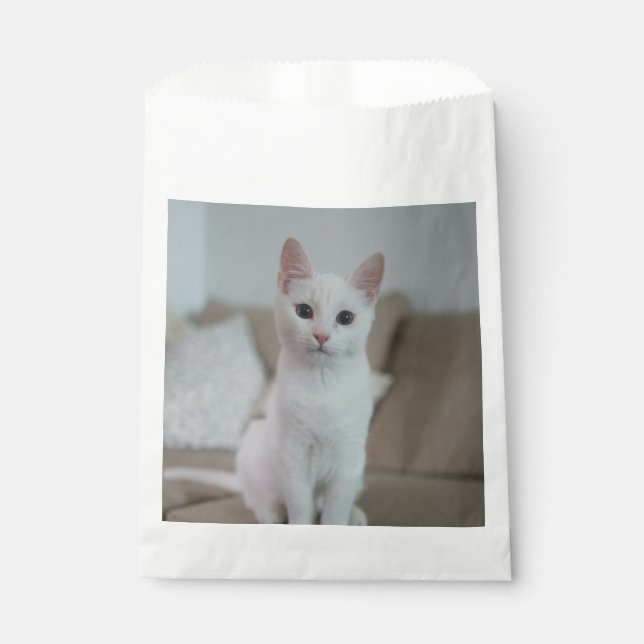 Sachets En Papier chat blanc | Zazzle_Growshop. (Devant)