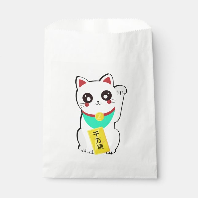 Sachets En Papier Chat chinois chanceux (Devant)