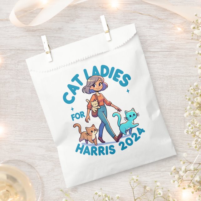 Sachets En Papier Chat Ladies Marcher Avec Kamala Harris Cute Favor  (Coupé)