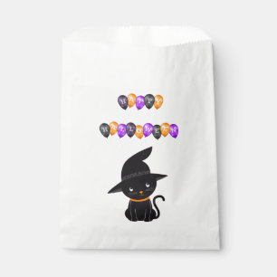 Sachets En Papier Chat noir Joyeux Ballons d'Halloween