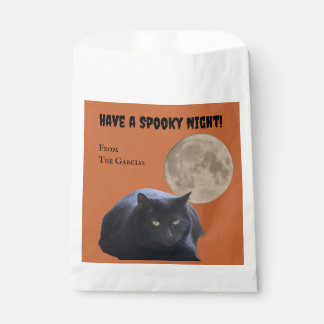 Sachets En Papier Chat noir Pleine lune Halloween