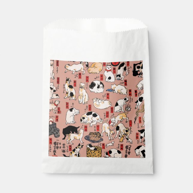 Sachets En Papier Chaton de style Ukiyo-e japonais vintage : Kuniyos (Devant)