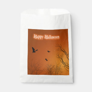 Sachets En Papier Chauves-souris et arbres d'Halloween