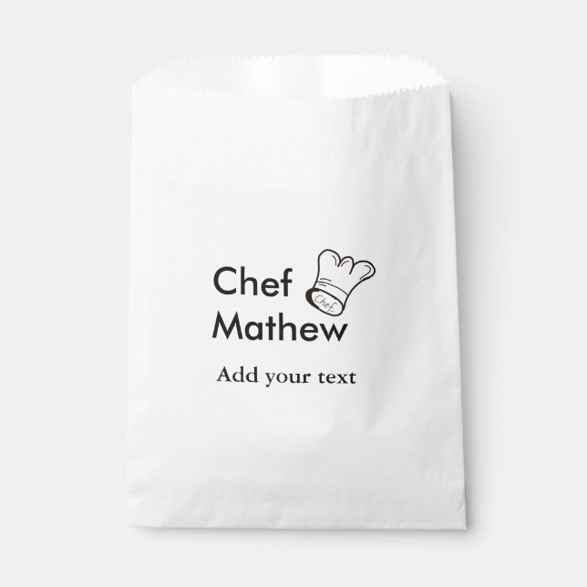 Sachets En Papier Chef cuisinier ajouter nom texte hommes cuisine bo (Devant)