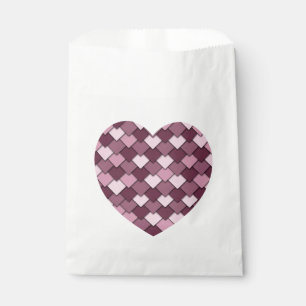 Sachets En Papier Cherry Carré rose et coeur diamant