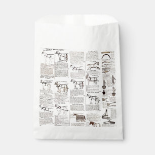 Sachets En Papier Cheval Antique Publicité Journal Art