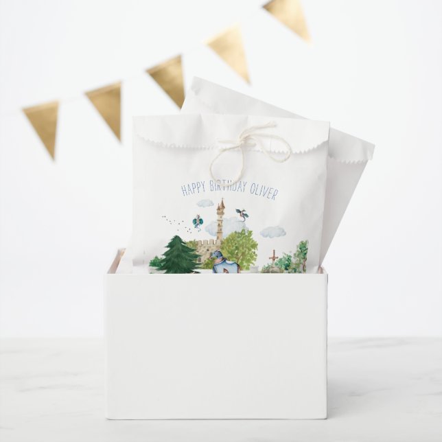 Sachets En Papier Chevaliers & Dragons | Anniversaire Médiéval Royal (Fête)