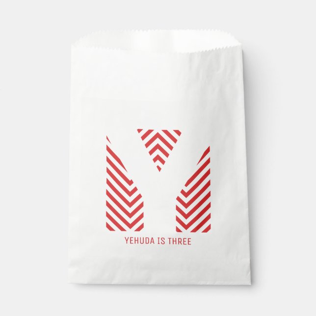 Sachets En Papier Chevron Print Upsherin Party Favoriser le sac (Devant)