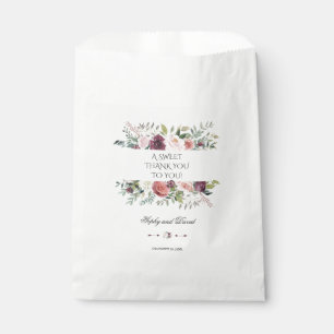 Sachets En Papier Chic Bourgogne Blush Ivory Floral Mariage MERCI