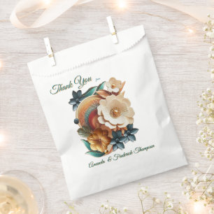 Sachets En Papier Chic, Elegant Crèmes & cuir texture fleur look