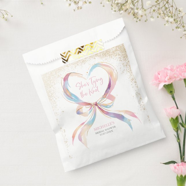 Sachets En Papier Chic Elle noue la Fête des mariées de la bow rose  (Scellé)