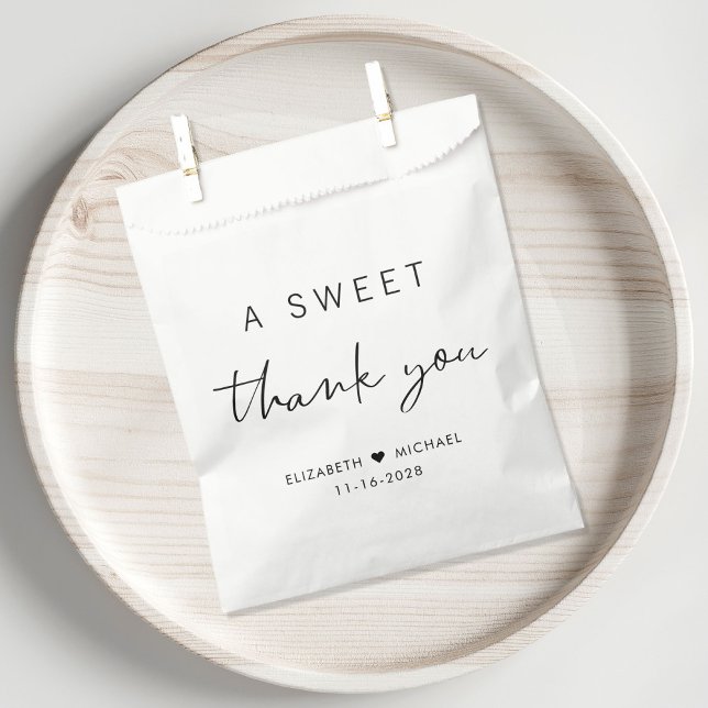 Sachets En Papier Chic Un Doux Merci Mariage (Créateur téléchargé)