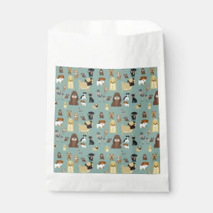 Sachets En Papier chien arrière - plan turquoise motif