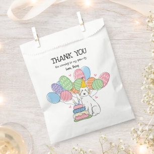 Sachets En Papier Chien blanc Aussiedoodé Anniversaire Merci