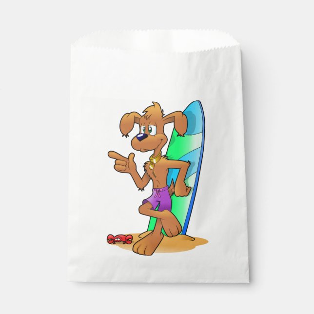 SACHETS EN PAPIER CHIEN DE SURFER (Devant)