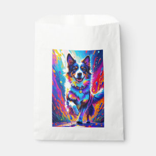Sachets En Papier Chien géant coloré heureux joueur drôle, éclabouss