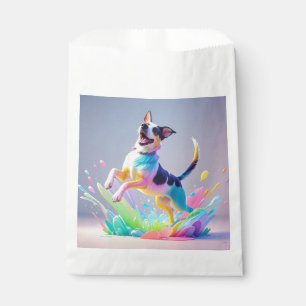 Sachets En Papier Chien géant coloré heureux joueur drôle, éclabouss