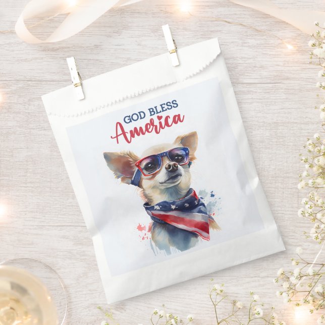 Sachets En Papier Chien patriotique Chihuahua (Coupé)