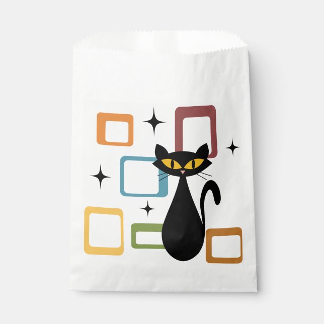 Sachets En Papier Chiffre noir du milieu du siècle (Devant)