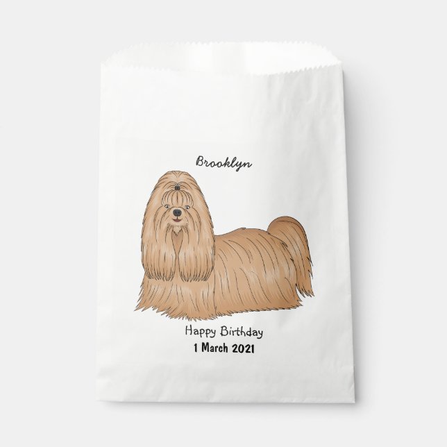 Sachets En Papier Chih tzu long cheveux dessin de chien (Devant)