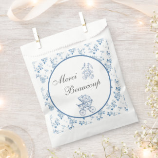 Sachets En Papier Chinoiserie Française Baby shower Bleu Favoriser l