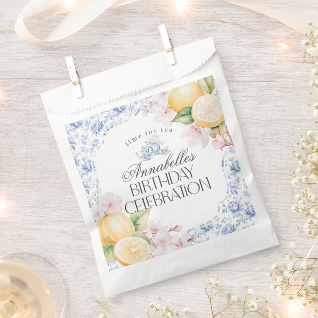 Sachets En Papier Chinoiserie Lemon Tea Party Anniversaire Dessert (Coupé)