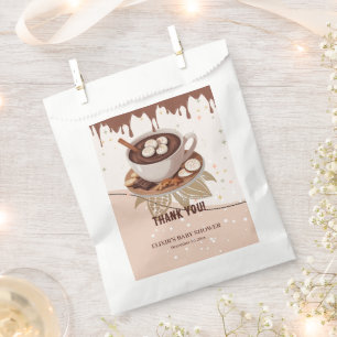 Sachets En Papier Chocolat chaud et biscuits Baby shower d'hiver
