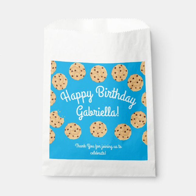 Sachets En Papier Chocolat Chip Cookie Enfants 1er Anniversaire Part (Devant)