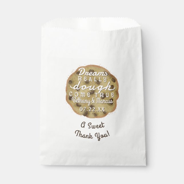 Sachets En Papier Chocolat Chip Cookie Mariage Traite Dreams Dough (Devant)
