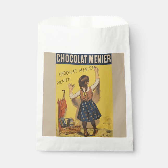 Sachets En Papier Chocolat Menier Petite fille Mur écriture (Devant)