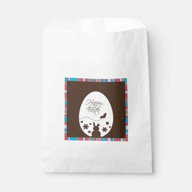 Sachets En Papier Chocolat moderne Joyeux Oeuf de Pâques Brown (Devant)