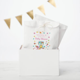 Sachets En Papier Chouette boisée mignonne et fleurs Baby shower béb