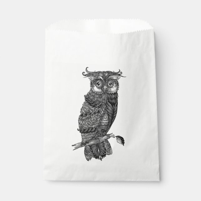 Sachets En Papier Chouette grise (Devant)