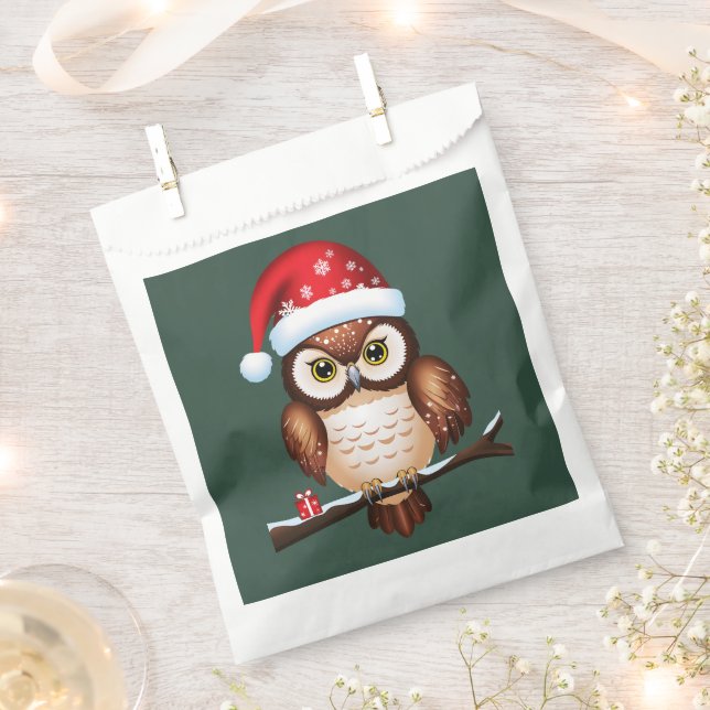 Sachets En Papier Chouette Noël (Coupé)