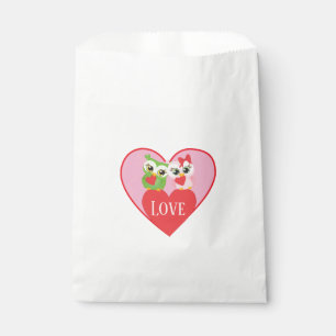 Sachets En Papier Chouettes de la Saint Valentin en amour