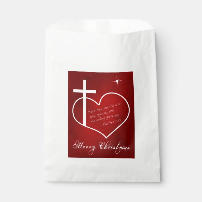 Sachets En Papier Christian Joyeux Noël rouge (Devant)
