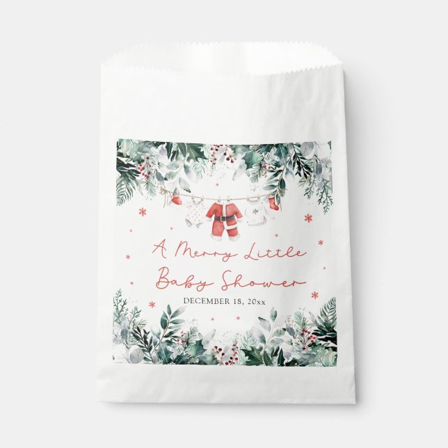 Sachets En Papier Christmas Baby Clothes A Merry Little Baby Shower (Devant)