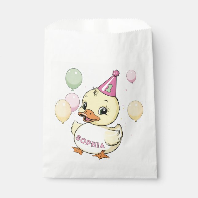 Sachets En Papier Chuck Canard 1er Anniversaire Party Duckie tasse d (Devant)
