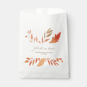 Sachets En Papier Chute dans l'amour Aquarelle automne Feuilles Mari