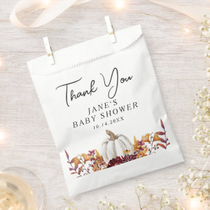 Sachets En Papier Chute en amour Merci Citrouille blanc