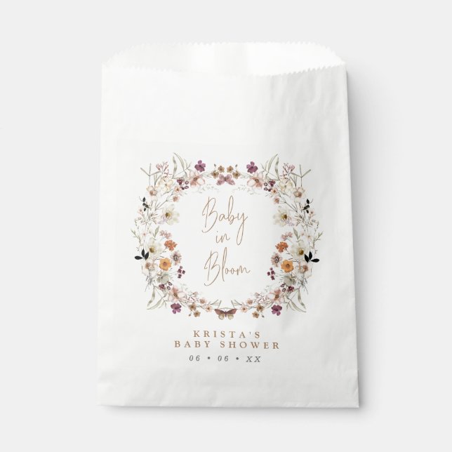 Sachets En Papier Chute Fleur Sauvage Wreath Baby Dans Baby shower F (Devant)