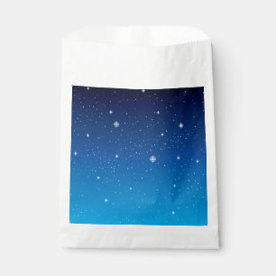 Sachets En Papier Ciel nocturne étoilé bleu profond